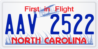 NC license plate AAV2522