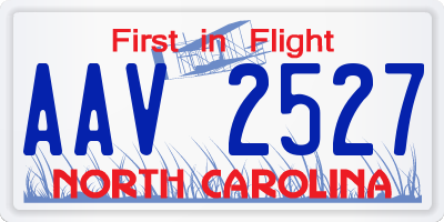 NC license plate AAV2527