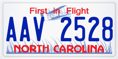 NC license plate AAV2528