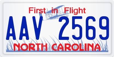 NC license plate AAV2569