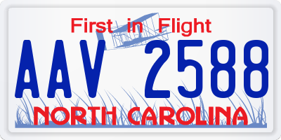 NC license plate AAV2588