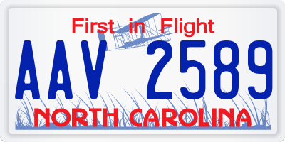 NC license plate AAV2589
