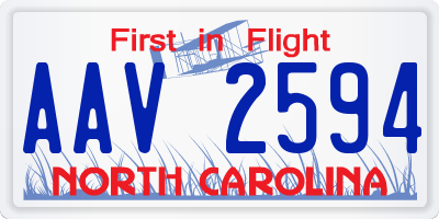NC license plate AAV2594