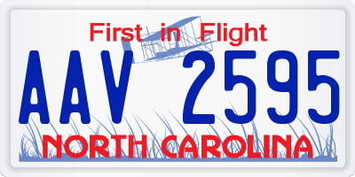NC license plate AAV2595