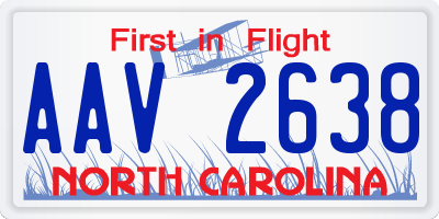 NC license plate AAV2638