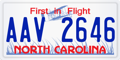 NC license plate AAV2646