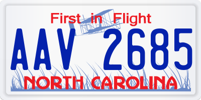 NC license plate AAV2685
