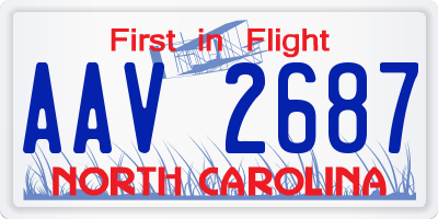 NC license plate AAV2687