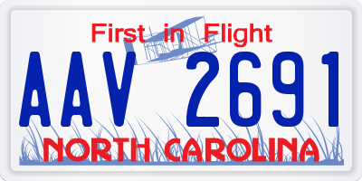 NC license plate AAV2691
