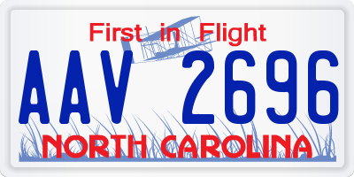 NC license plate AAV2696