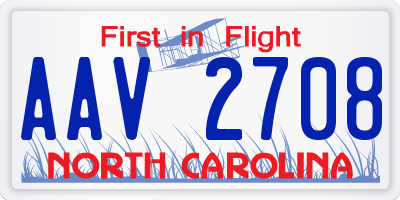 NC license plate AAV2708