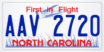 NC license plate AAV2720