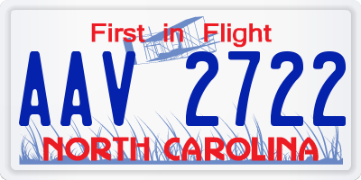 NC license plate AAV2722