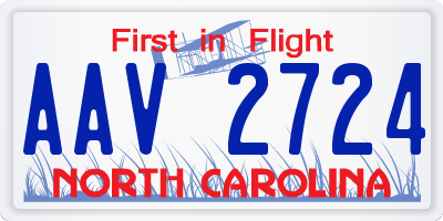 NC license plate AAV2724