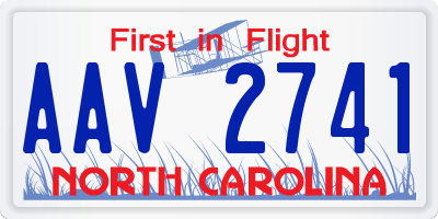 NC license plate AAV2741