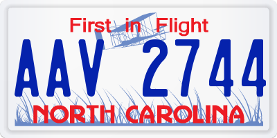 NC license plate AAV2744