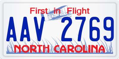 NC license plate AAV2769