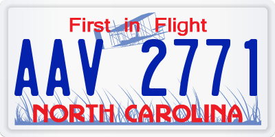 NC license plate AAV2771