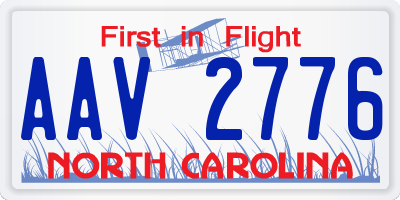 NC license plate AAV2776