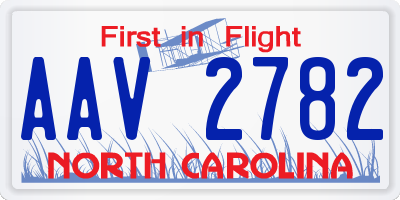 NC license plate AAV2782