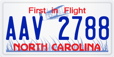 NC license plate AAV2788
