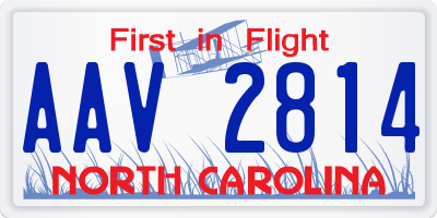 NC license plate AAV2814