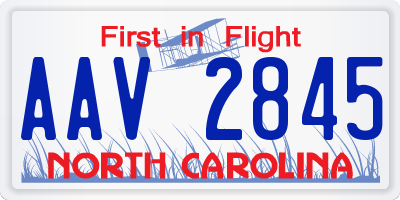 NC license plate AAV2845