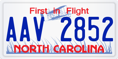 NC license plate AAV2852