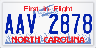 NC license plate AAV2878