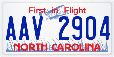 NC license plate AAV2904