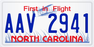 NC license plate AAV2941