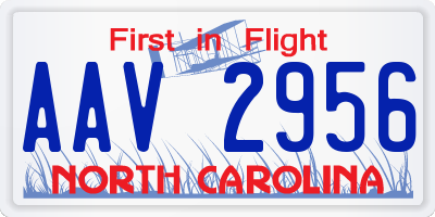 NC license plate AAV2956