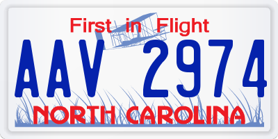 NC license plate AAV2974