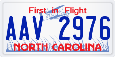 NC license plate AAV2976