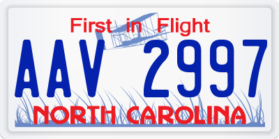 NC license plate AAV2997