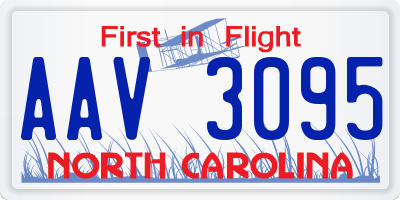 NC license plate AAV3095