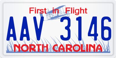 NC license plate AAV3146