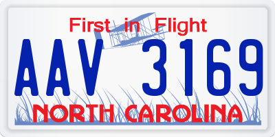 NC license plate AAV3169