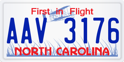 NC license plate AAV3176