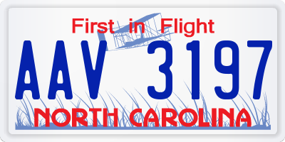 NC license plate AAV3197