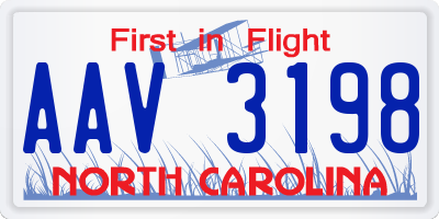 NC license plate AAV3198