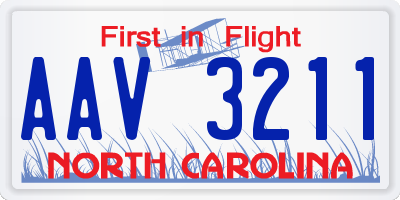 NC license plate AAV3211