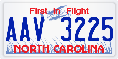 NC license plate AAV3225
