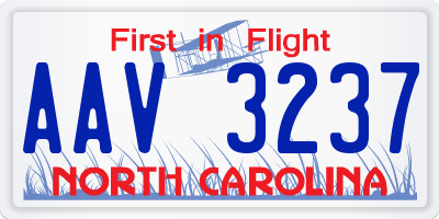 NC license plate AAV3237