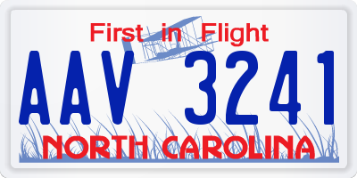 NC license plate AAV3241