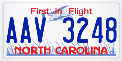 NC license plate AAV3248