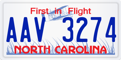 NC license plate AAV3274