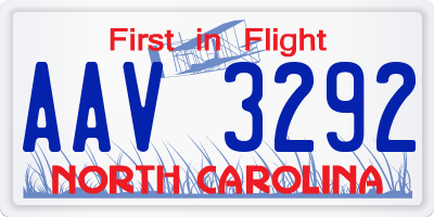 NC license plate AAV3292