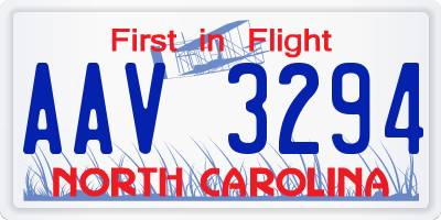 NC license plate AAV3294