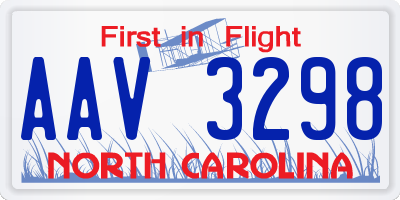 NC license plate AAV3298